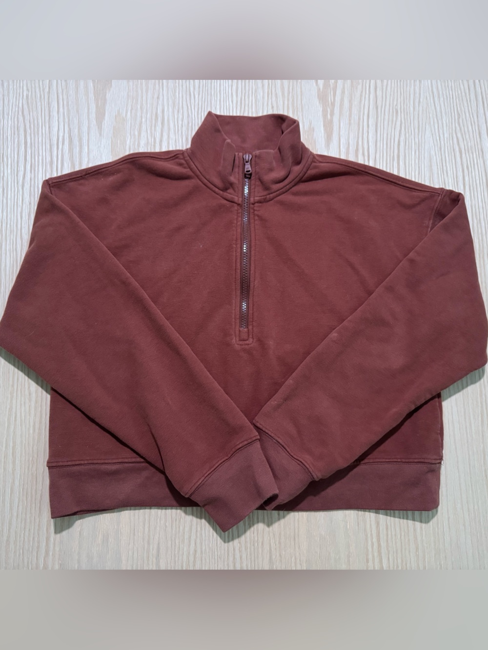Fabletics Women’s Cropped Half-Zip Pullover - Brick Red